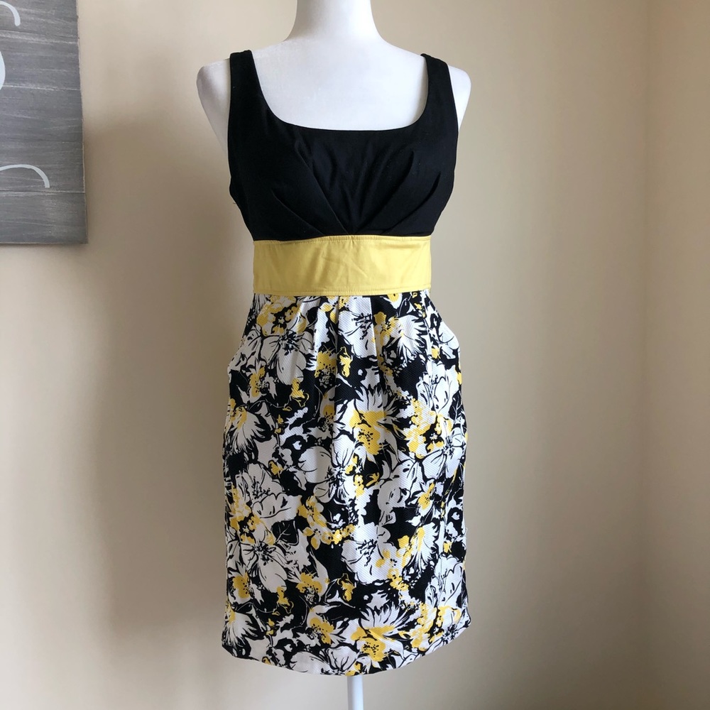 Yellow, Black & White Dress, Size 5